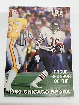 1989 Chicago Bears NFL Pocket Schedule Sponsor Miller Lite Picture Neal Anderson • $1.25