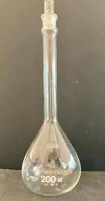 Kimble 28017-200 KIMAX 200mL Class A Volumetric Flask W Glass Stopper • $39