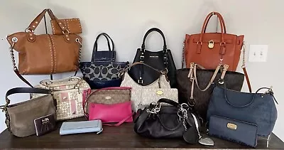 Lot Of 19 Designer Handbags Purses Wallets Michael Kors Astor Coach Juicy • £729.03