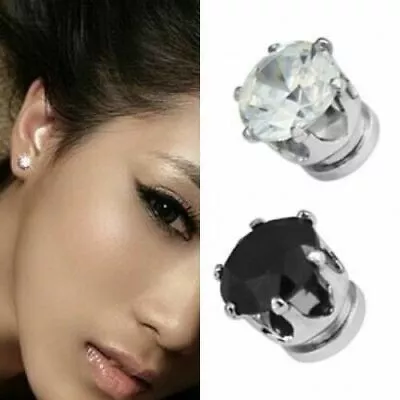 Magnetic Earrings Clip Women Men Stud Fake Pair Studs Unisex Magnet Non-piercing • £2.99