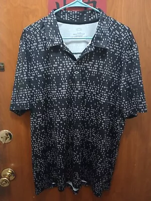 NWOT OAKLEY Men's Shirt Sleeve Button Up Polo Shirt Stretch Size XL- Black • $20