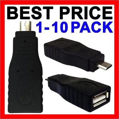 MICRO B Male Converter To USB A Female OTG Adapter Charger Data Smartphone Cable • $5.99