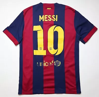 Barcelona 2014/2015 Home #10 Messi Shirt Soccer Jersey Camiseta Kit Nike Men's M • $59.99