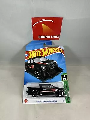 Ford F-150 Lightning Custom #37 Green Speed 2024 Hot Wheels Case G E10 • $1.99