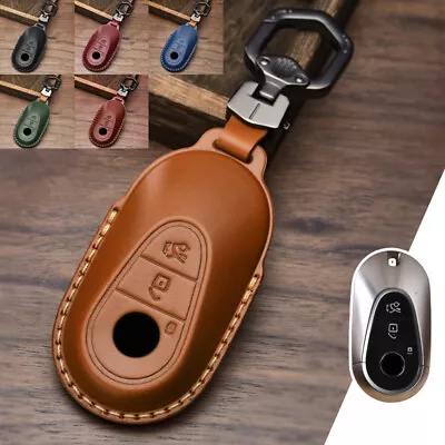 Leather Car Key Fob Case Cover For Mercedes Benz C S Class W206 W223 S350 S400 • $28.50