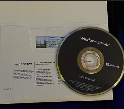 Microsoft Windows Server 2022 Standard 64-bit License & DVD 16 Core • $46.99