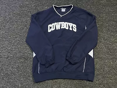 Dallas Cowboys Authentic Windbreaker Men Sz XL Blue Apparel Pullover • $19.99