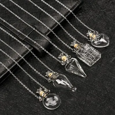 $7.70 • Buy Vial Necklace Essential Oil Diffuser Memorial Jewellery Wishing Bottle Pendant
