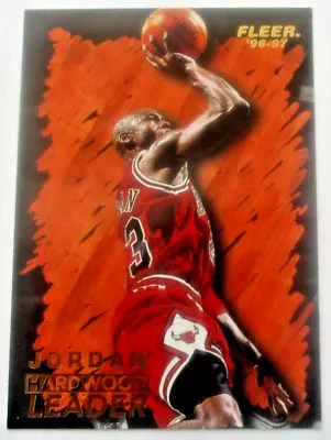 1996-97 Fleer  HARDWOOD LEADER  Michael Jordan #123 ~ HOF BULLS  Beauty! • $1.99