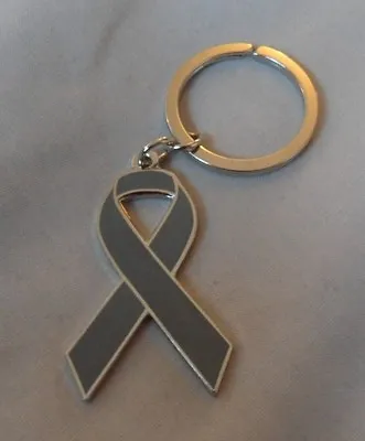 ***NEW*** Brain Cancer / Tumor Awareness Ribbon Enamel Keyring.Charity Badge. • £3.99