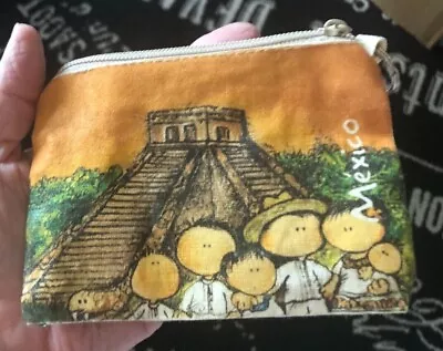 New Fabric MEXICO Temple KEYRING KEYCHAIN Zip COIN PURSE Bag Cosmetic Gift 1 • $10.34