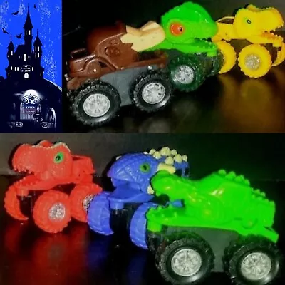 6 Dinosaur & Monkey Mini Monster Truck Toys Lot • $28