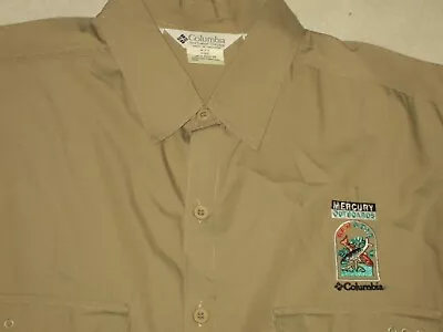 Unique Mens Fishing Shirt Mercury Outboards Red Bone Radial Sleeve Mint Conditio • $39.99