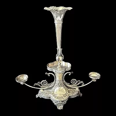 Antique Mappin & Webb Silver Plated Large Centerpiece Eperge ** Essex History * • $310.78