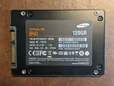 Samsung SSD 840 120GB. Model: MZ-7TD120. Formatted. Good Condition. • £10