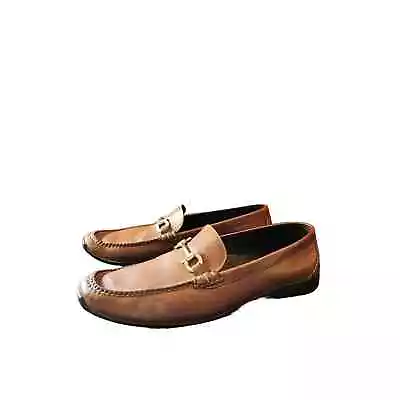 Martin Dingman Horse Bit Chocolate Brown Leather Loafers Slip On Mens Shoes 13 M • $57.20