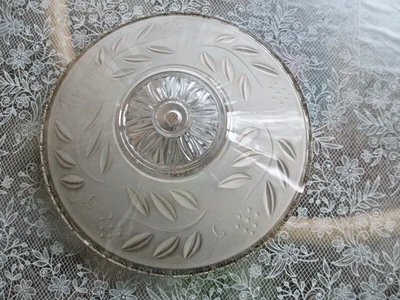 $29 • Buy Vintage 12  Ceiling Light Lamp Shade Replacement Frosted Clear Center Hole