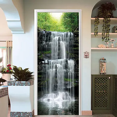 £275.99 • Buy 3D Leaf Waterfall8 Door Wall Mural Photo Wall Sticker Decal Wall AJ WALLPAPER UK