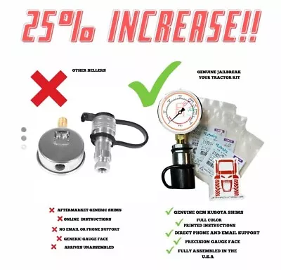 *KUBOTA Pressure BOOST Kit Hydraulic Shims 25% FLAT FACE BX 23 25B 2017 And UP* • $87.49