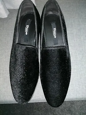 Men's Dunne Black Velvet Slip-on Shoes Size UK 8 • £29.99