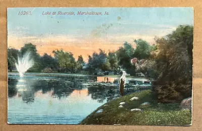 Vintage Used Postcard - Lake At Riverside Marshalltown Iowa • $2.55