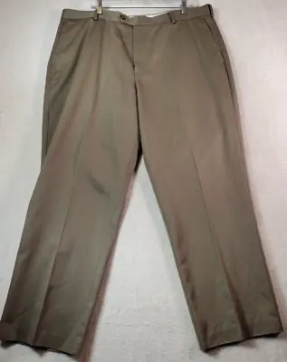 DOCKERS Dress Pants Men Size 40X29 Brown 100% Cotton Pockets Flat Front Wide-Leg • $18.99