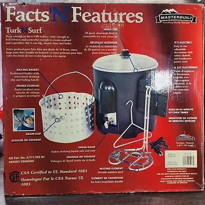 Masterbuilt Turk N Surf 28 Qt Electric Cooker Turkey Fryer Boiler Steamer Unused • $103.02