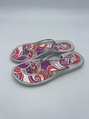 Laguana Womens Vintage Rubber Insole Flip Flop Sandal Size US10 EU42 Colorful • $10.32