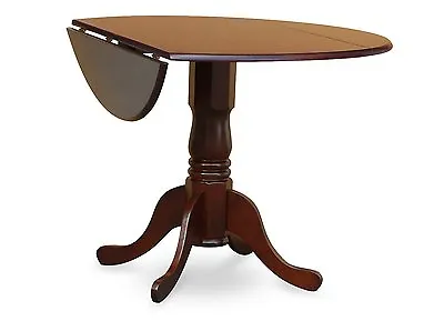 42  Round Dublin Drop-leaf Pedestal Kitchen Table Without Chair Mahogany Finish • $199