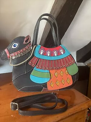 Black Camel Shaped Bag Novelty Unusual Unique Funky Great Condition With Defects • £12