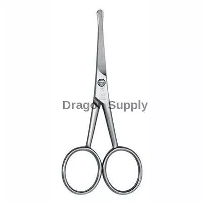 New 3.5  Mini Curved Mustache Nose Hair Remover Scissors Trimmer / Safety Tip • $6.98