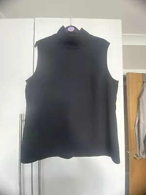 Next Women's High Next Zip Back Top UK 18 Black Sleeveless Excellent Condition • £7.50