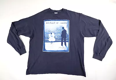 VTG Michael W Smith Adult XL FREEDOM Blue Long Sleeve Concert Music T-Shirt • $40