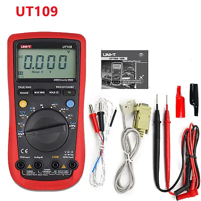 Automotive LCD Multimeter UNI-T UT109 DMM Tach Dwell Temp RPM Tester USB PC Conn • $89.71