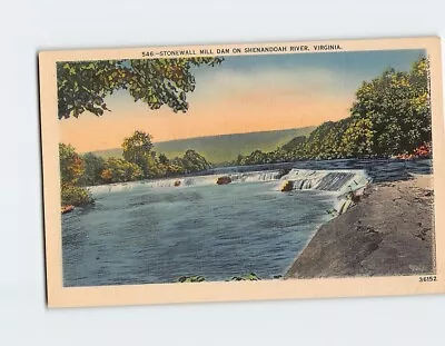 Postcard Stonewall Mill Dam On Shenandoah River Virginia USA • $9.09