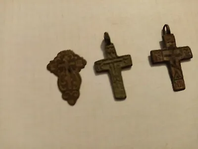 3 Russian Orthodox Crosses Post Medieval Era Period (16-19 Century). ( 39* ) • £12