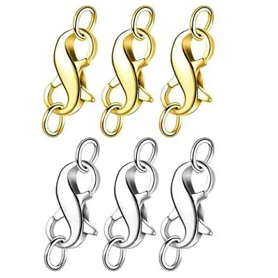 3x Practical Double Opening Lobster Claw Clasps Lock Necklace Bracelet Connector • £4.37