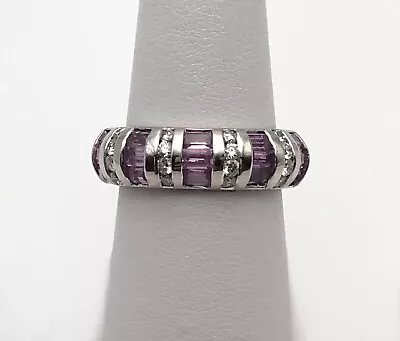 Platinum Ring/Band With 0.56cts Diamonds And 1.77ct Natural Pink Sapphires • $2401.57