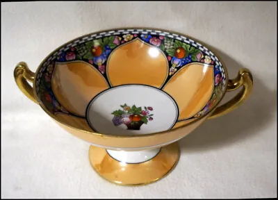 Vintage Noritake Art Deco Luster Large Two Handle Pedistal Bowl/Fruit Bowl #C022 • $29.99