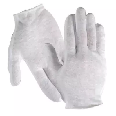 12 Pr / 1 Doz 100% Cotton Lightweight White Lisle Coin Jewelry Inspection Gloves • $7.75