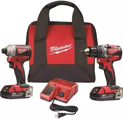 Milwaukee 2892-22CT M18 18V Lithium-Ion Brushless Compact Drill/Impact Combo Kit • $248