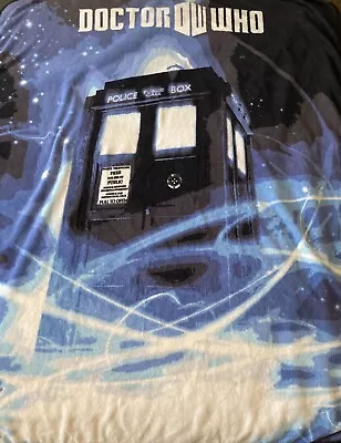 $13.99 • Buy Doctor Who Dr Police Call Box TARDIS Gallifrey Plush Fleece Throw Blanket BBC TV