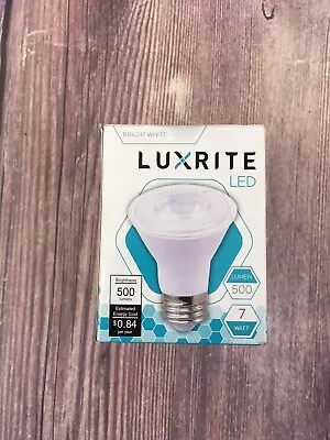 2 Pk Luxrite LED 7W 500 Lumen PAR20 E26 Dimmable Flood Light 5000k Bright White • $8.93