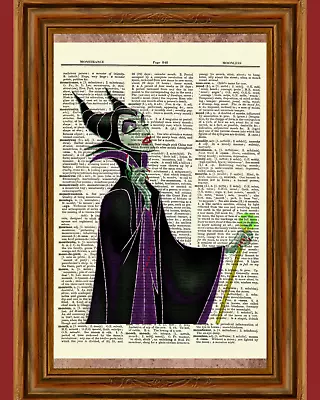 Maleficent Sleeping Beauty Dictionary Art Print Poster Picture Disney Villain  • $5.99