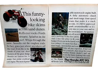 1971 Honda ATC 90 All Terrain Cycle 2 Page Original Print Ad Vintage • $9.99