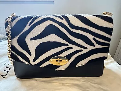 Mulberry Darley Zebra Black & Oxblood Handbag • £425