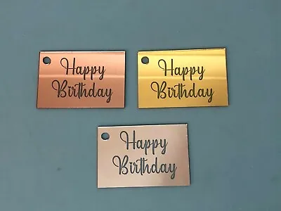 £3.99 • Buy 6 X Happy Birthday Acrylic Cupcake Topper Cake Charm Gift Tag Celebration