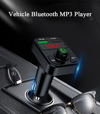 Car Wireless Bluetooth FM Transmitter MP3 Player USB Car Fast Charger Adapter • £6.29