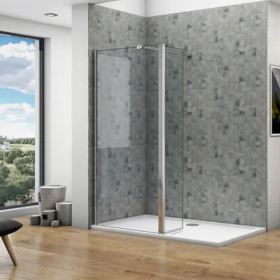8mm NANO Walk In Wet Room Shower Enclosure Glass Screen & Optional Flipper Panel • £76.91