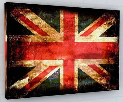 Union Jack Flag On Canvas Wall Art Picture Print Large  • £29.95